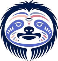 Stylized Tribal Sloth Face Design vector