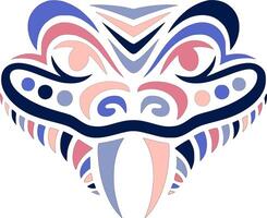 Fierce Tribal Puff Adder Face Design vector