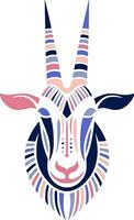 Tribal Scimitar Oryx Face Design vector