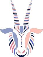 Mystical Tribal Scimitar Oryx Face Design vector