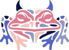 Elegant Tribal Horned Frog Face Design vector