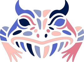 Sacred Tribal Horned Frog Face Design vector