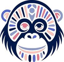 Stylized Tribal Orangutan Face Design vector