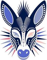 Stylized Tribal Zonkey Face Design vector