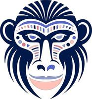 Stylized Tribal Baboon Face Design vector