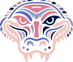 Stylized Tribal Caiman Face Design vector