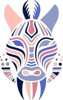 Iconic Stylized Tribal Zorse Face Design vector