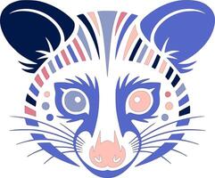 Tribal Ringtail Possum Face Design vector