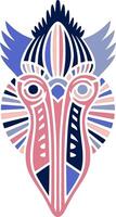 Stylized Tribal Shoebill Face Design vector