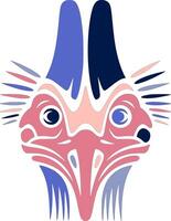 Stylized Tribal Cassowary Face Design vector