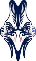 Ancient Stylized Tribal Cassowary Face Design vector