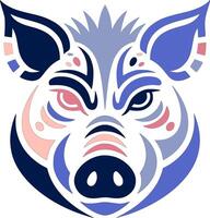 Tribal Wild Pig Face Design vector