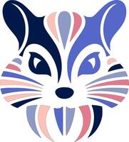Mystical Tribal Flying Squirrel Face Design vector