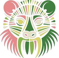 Ancient Tribal Marsupial Mole Face Design vector