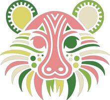 Tribal Marsupial Mole Face Design vector