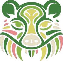 Mystical Tribal Marsupial Mole Face Design vector