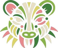 Iconic Tribal Marsupial Mole Face Design vector