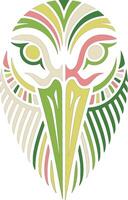 Iconic Stylized Tribal Stork Face Design vector