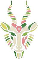 Stylized Tribal Antelope Face Design vector