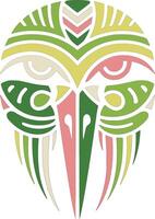 Stylized Tribal Crane Face Design vector