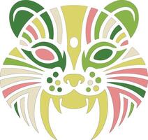 Stylized Tribal Polecat Face Design vector