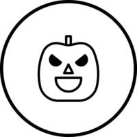Spooky halloween pumpkin icon illustration in outline design perfect for stickers or decoration with bold and simplistic lines vector