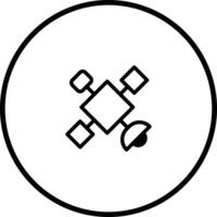 Sleek satellite icon showcasing technological communication with space exploration for global connectivity and data transfer innovation vector