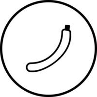 Single banana fruit in a circle outline graphic illustration simple food design for packaging and websites vector