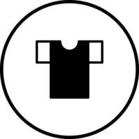 Simple t-shirt icon with a round frame representing clothing and fashion apparel in format it is a clothing element vector