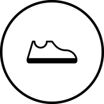 Simple single shoe icon inside a circle perfect for web design mobile apps or advertising vector