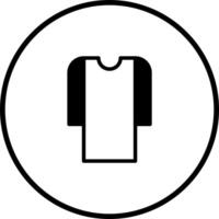 Simple outline icon design featuring a t-shirt silhouette within a circular border creating a graphic emblem vector