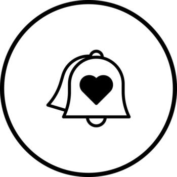 sencillo notificación campana con un corazón símbolo dentro un circulo creando un encantador diseño elemento vector