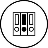 Simple illustration icon of three ring binders inside a circle suitable for presentations or websites vector