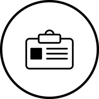 Simple identification card badge icon with holder clip design isolated on white background graphics vector