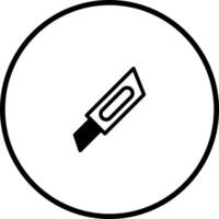 Simple icon of a cutter knife isolated on white background showcasing precision cutting and handy tool vector