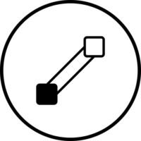 Simple graphic representation showing connection between two distinct elements inside a circle for interface design vector