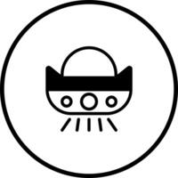 Simple depiction of a flying saucer icon isolated on white background symbolizing extraterrestrial presence in a minimalist style vector