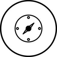 Simple compass icon with circular frame represents guidance direction and navigational tools illustrating orientation positioning and travel planning for outdoor activities vector