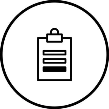 Simple checklist icon in a circle with basic lines and shapes for creative design work vector