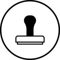 Simple black and white stamp illustration within a circle suitable for icon or graphic design use vector