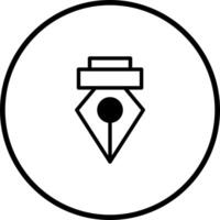 Simple and elegant minimalist fountain pen icon drawing for creative writing and design projects illustration vector
