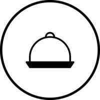 Minimalist illustration showcasing a covered food dish within a circular frame for diverse purposes vector