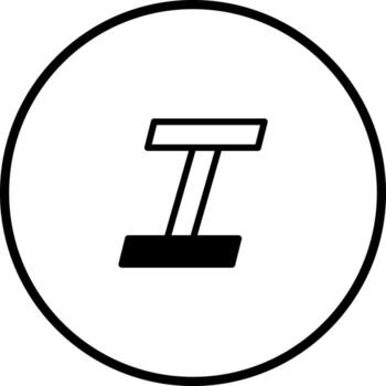 Minimalist icon featuring a stylized table inside a circle for design and web use logo vector