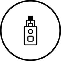 Minimalist vaping illustration showcasing a modern electronic cigarette device within a circular outline, perfect for design projects vector