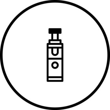 Minimalist vaping device icon showcasing simple design and modern electronic cigarette representation in a circle vector