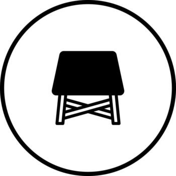Minimalist stool icon design showcasing furniture object inside a circle for web and application design vector
