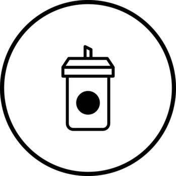 Minimalist soda cup icon representing takeout service and beverage availability for restaurant or cafe application menu design vector