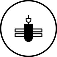 Minimalist representation of horizontal connection and vertical attachment with circular outline creating unified design language for multiple applications vector