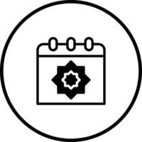 Minimalist ramadan calendar icon design highlighting islamic holiday awareness and representation within a circular framework vector