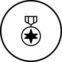 Minimalist military award icon illustration depicting valor service within a circular frame enhancing the focus and symbolic representation vector
